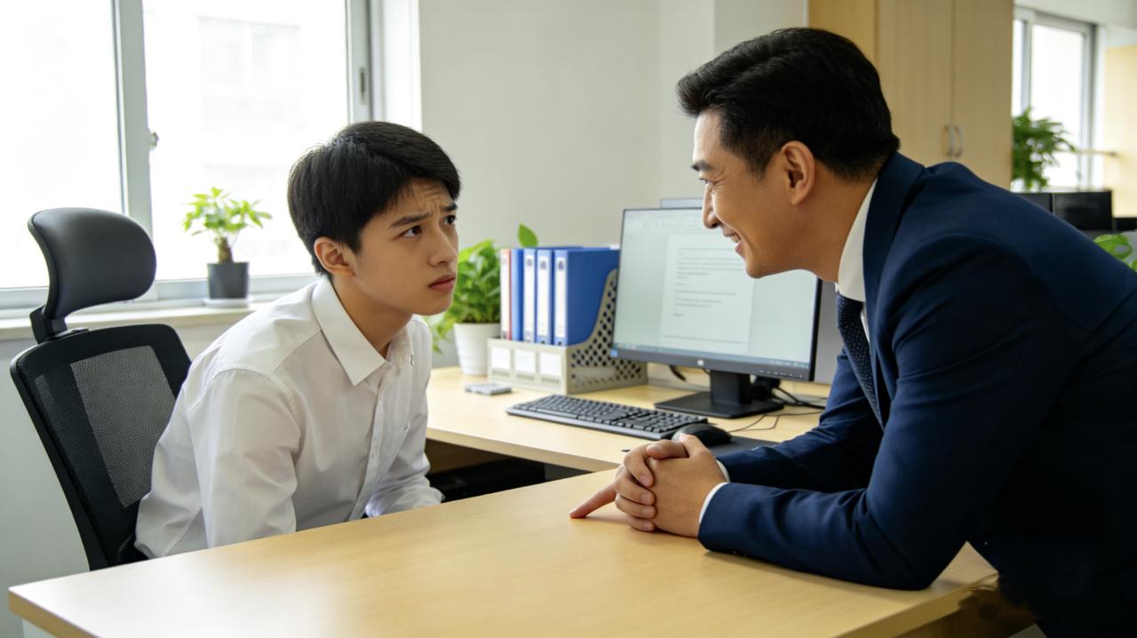 新来的实习生问小张：“张哥，我该怎样才能快速融入团队？”小张想了想：“明天早上