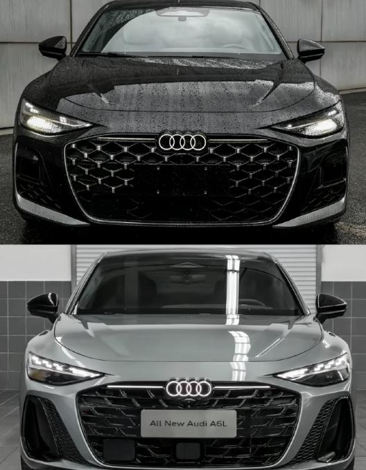 全新一代奥迪A6L已经陆续到店了。我们发现全新车型有两种不同的外观，一种是动感型