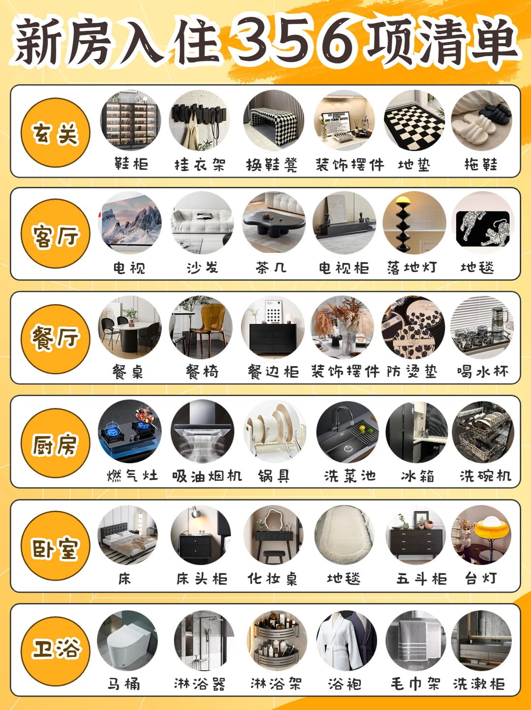 新家入住家具家电清单大全✅超详细‼️