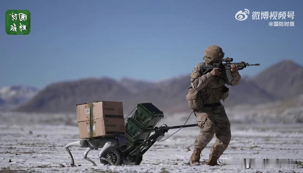 弹尽粮绝，这词以后恐怕不会再出现了。一辆电动助力手拉车，一个机器狗，携带的物