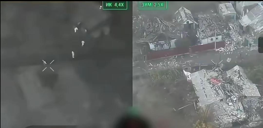 乌军无人机拍摄的俄军中部集群突击队在米尔诺格勒（季米特洛夫）活动情况，可以看到除