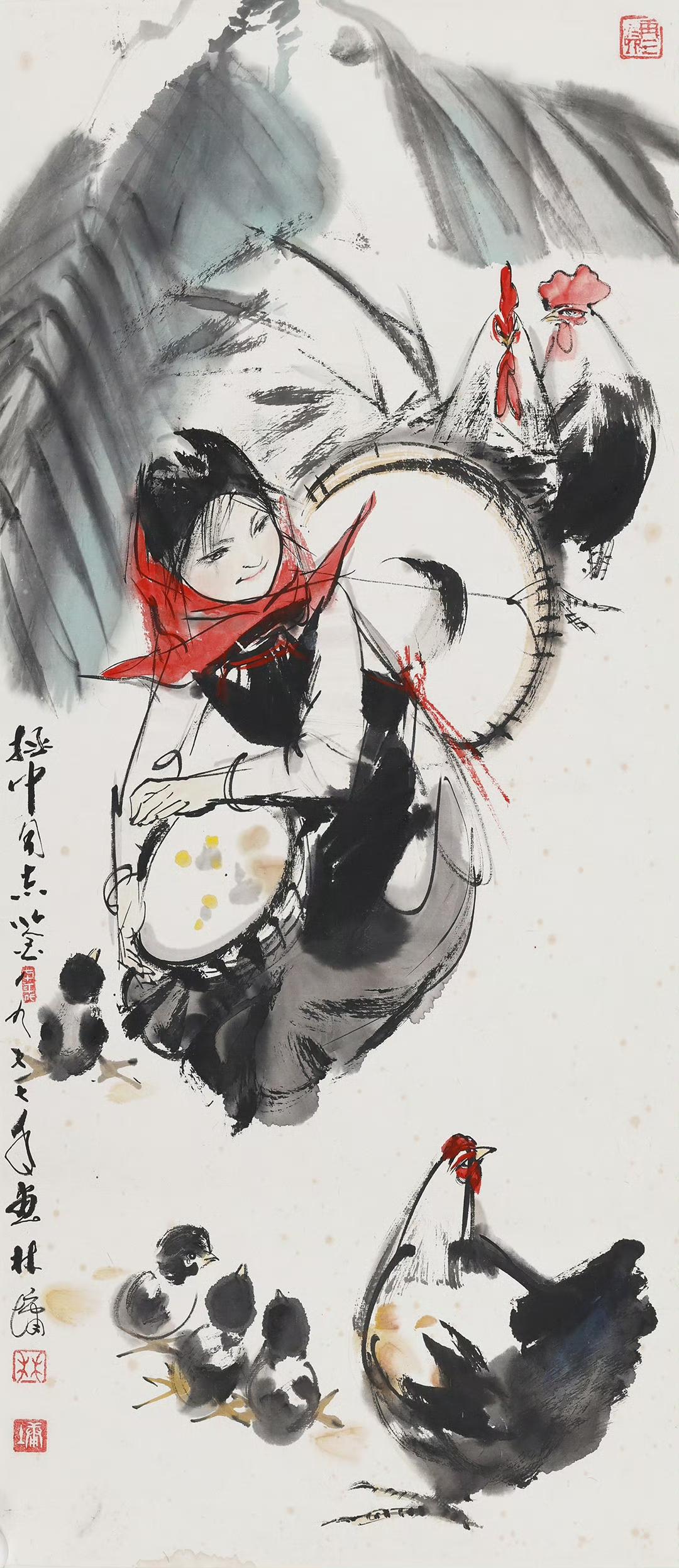 林墉的《少女》突，将少女的青春活力与温婉气质展现得恰到好处。画面中的少女，或浅笑