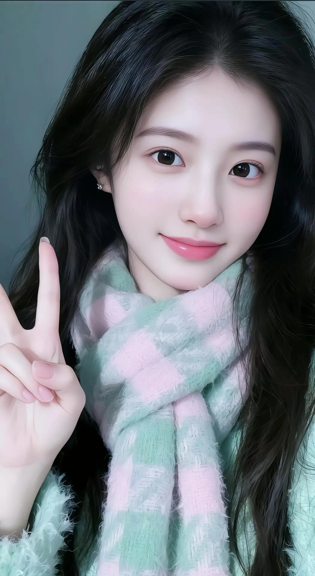 春风拂面笑，花影映人娇气质美女清纯甜美