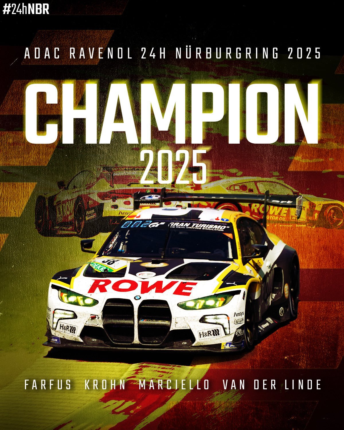 98号宝马M4GT3EVO拿下2025纽博格林24小时耐力赛冠军🏆🎉恭喜