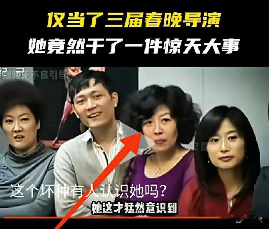 这个坏人有人认识吗仅当了三年春晚导演她竟然干了一件惊天大事我得感谢她因
