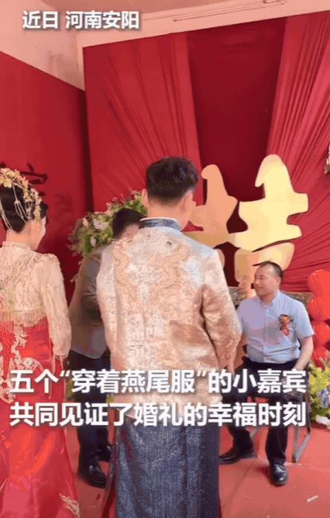 太巧合了吧！河南安阳，一对新人正举行婚礼，突然，摄影师发现屋顶角落，有一团黑乎乎