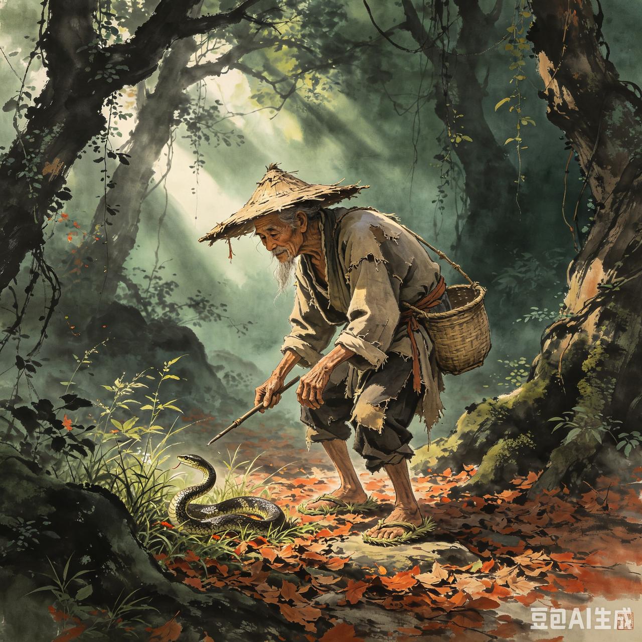 百岁捕蛇人，死后与蛇同穴明朝时，峨眉山下有位老人叫杜长寿，活了一百二十八岁，