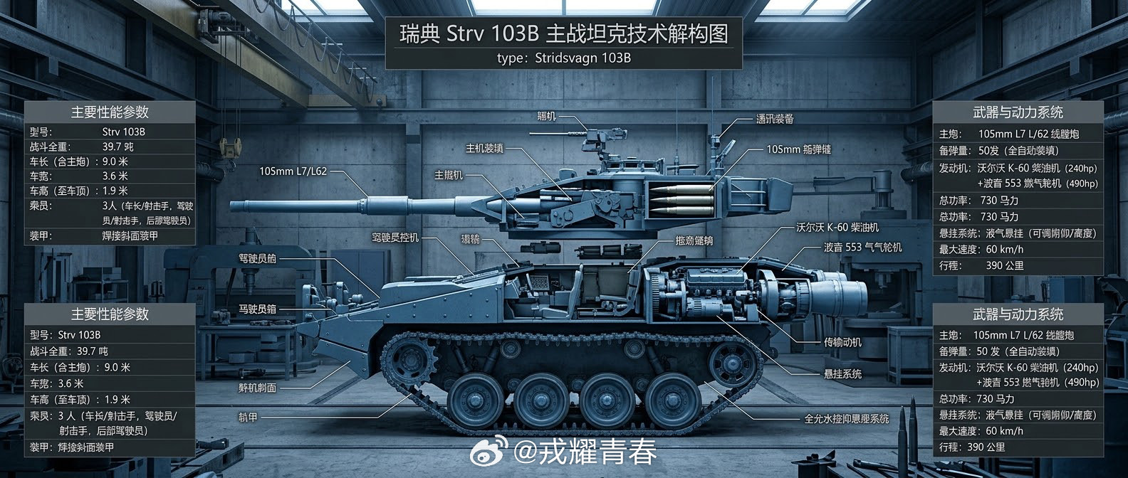没有炮塔的坦克，怎么打仗？瑞典Strv103的叛逆之路全世界所有主战坦克都有炮塔，除了瑞典Strv1