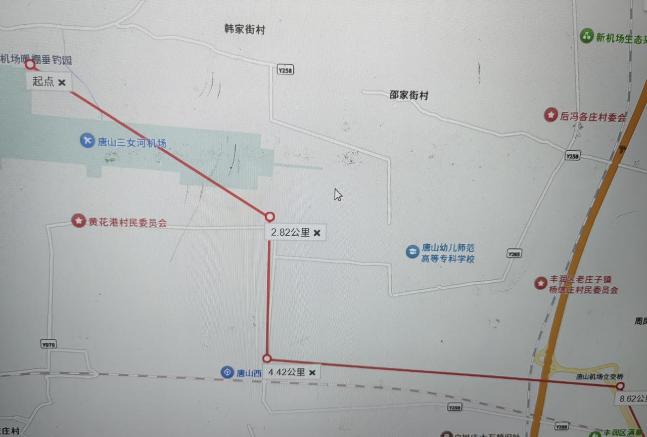 唐山地铁2号线自制规划图线路名称：唐山地铁2号线起止点：三女河机场-丰南西站