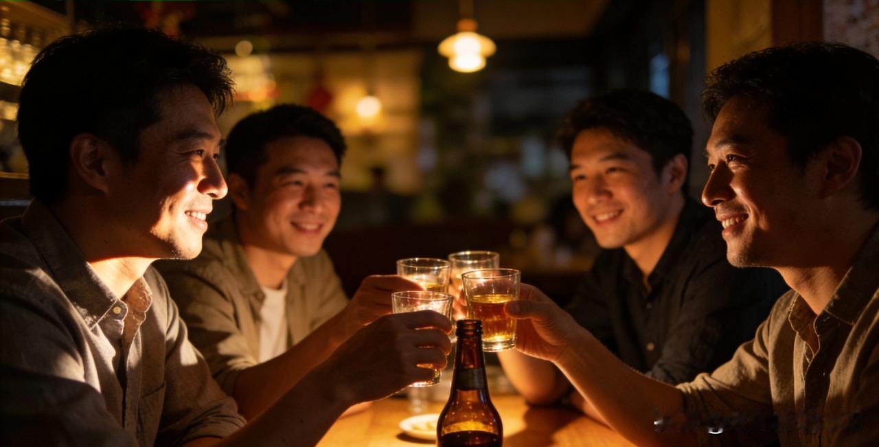 晚上和哥几个喝酒，一哥们看了看表，放下酒杯一本正经地说：“哥几个喝着，我还约了朋