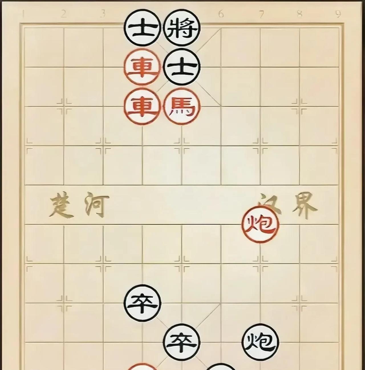 这盘残棋小局，盘面上棋子并不多，棋势一目了然。但你别看棋局虽小，名堂可不少。黑棋