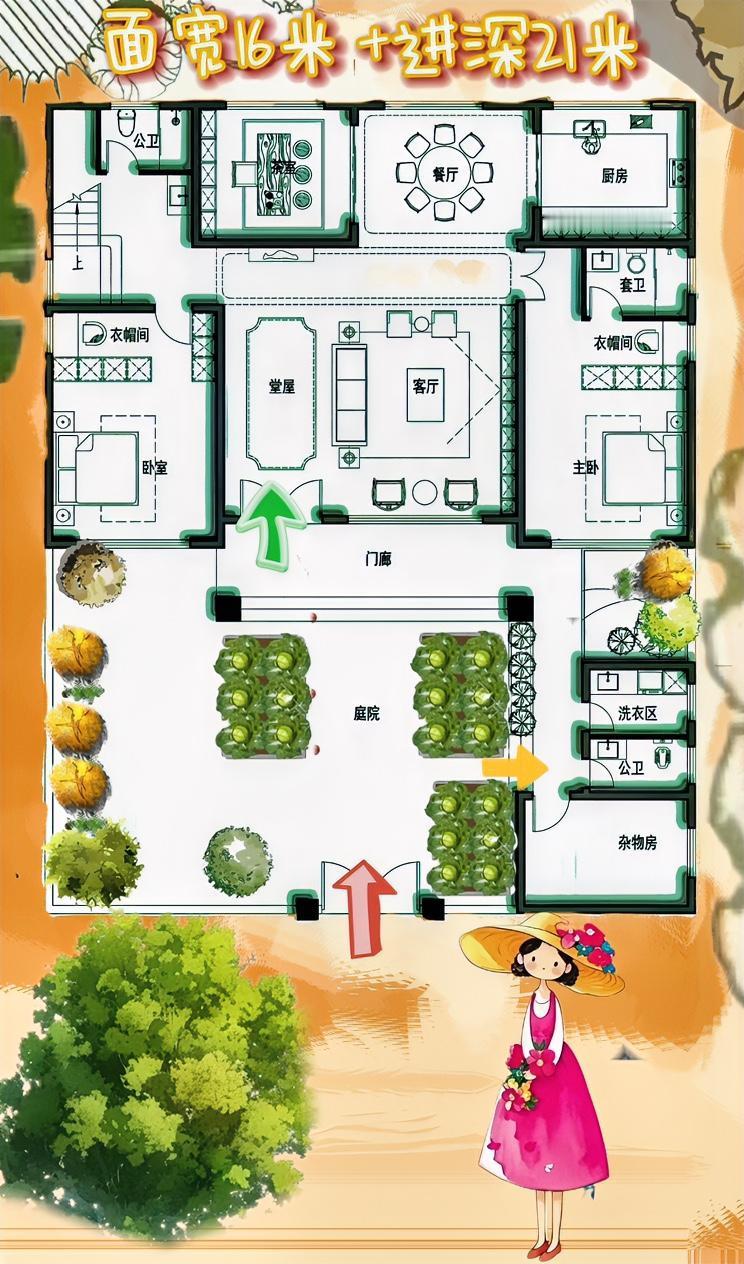 一个不用摸鱼的自建宅，离四合院风采差七分，院子、内庭、收纳三分离都值得珍惜！33