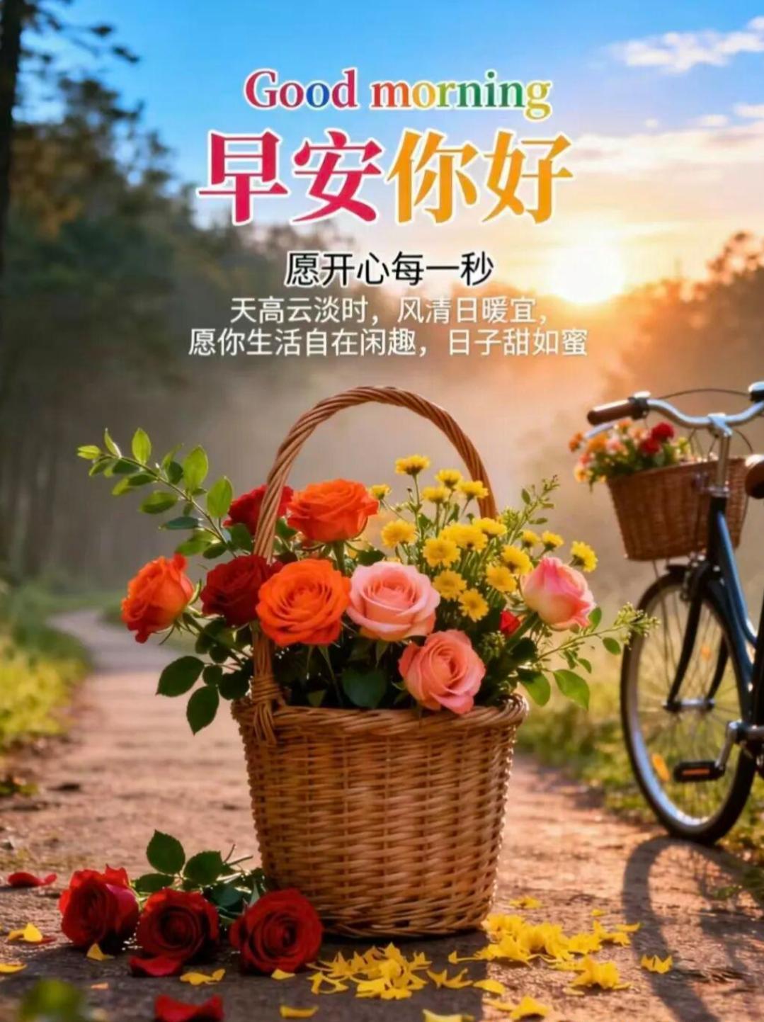 🌈晨光破晓，万物复苏，一句早安，传递真挚情谊。愿你带着微笑出发，遇见更美好的自