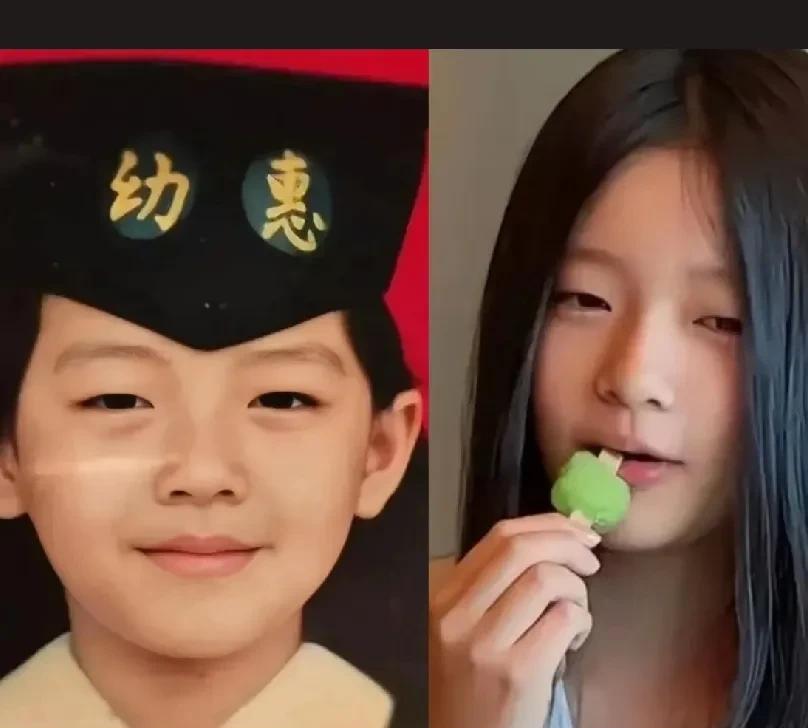 这两个孩子的长相，怎么看都是父母美满婚姻结合的影子。完美的继承了父母的优点。