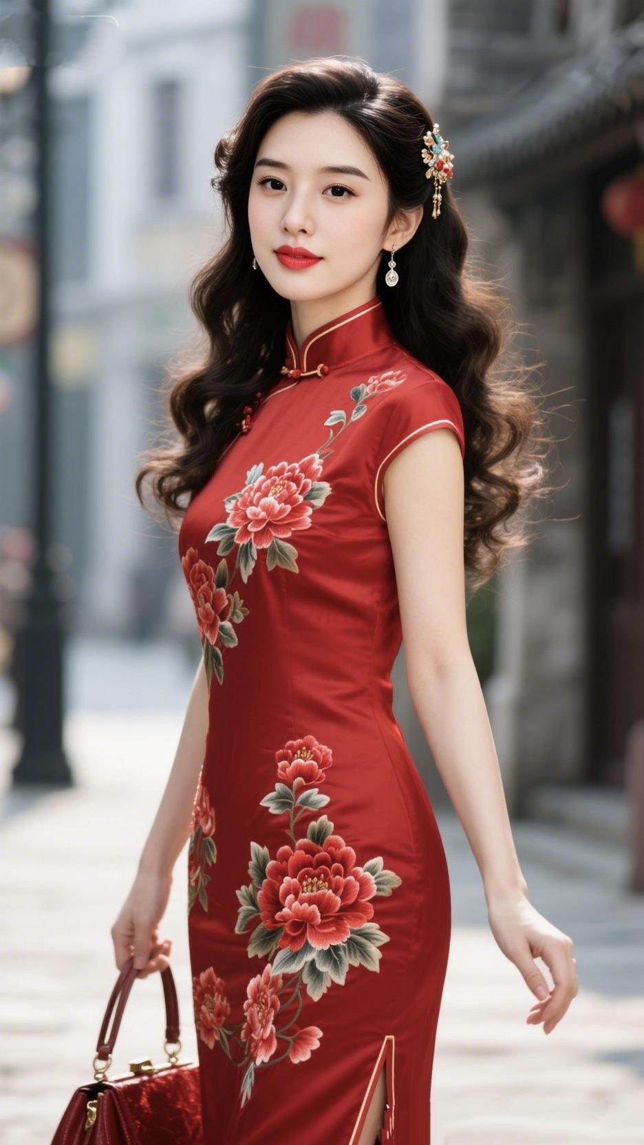 《旗袍一穿，便是倾城》针脚藏起江南的烟雨，盘扣锁住岁月的轻盈，一袭素色