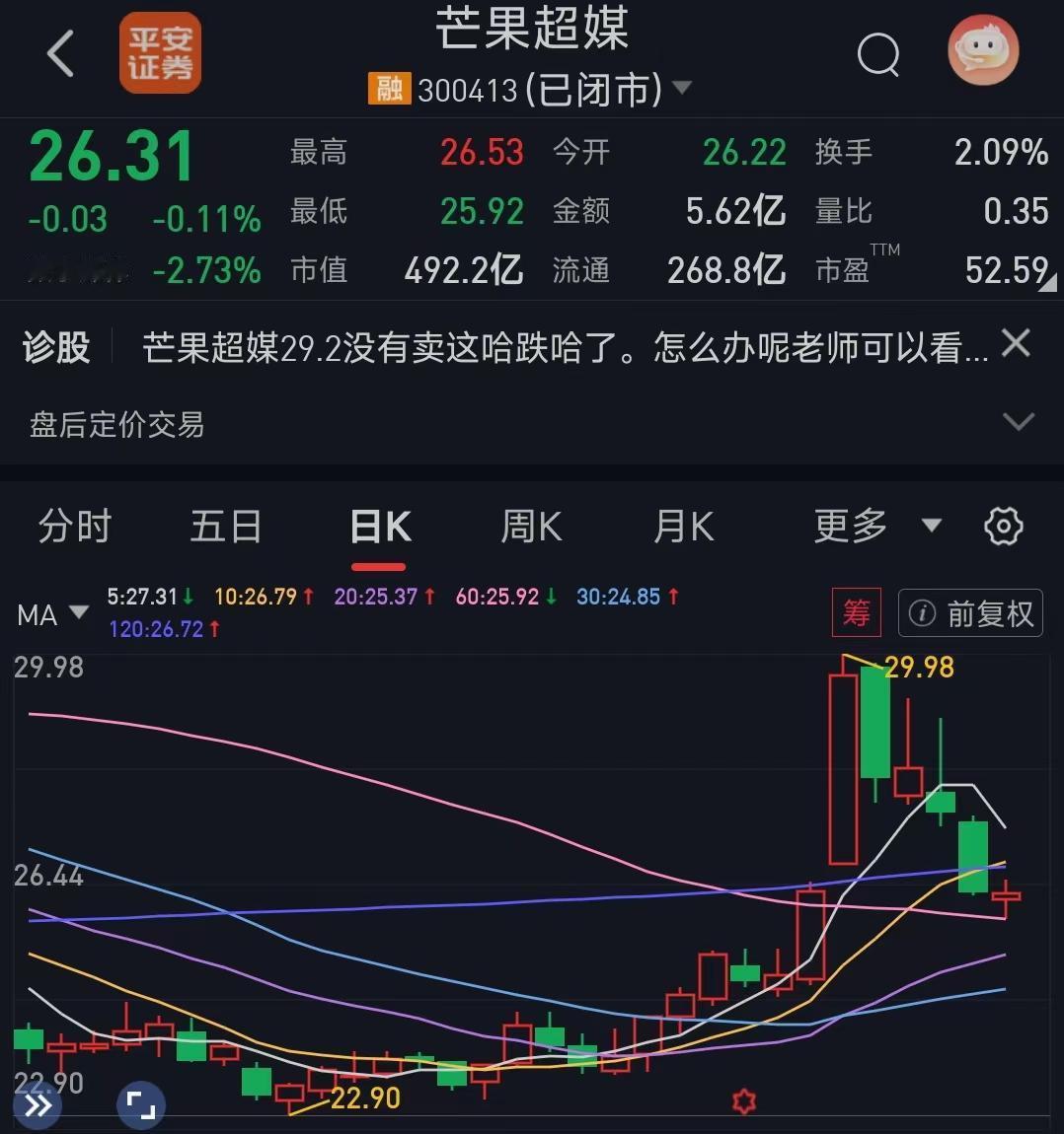 据传李湘注资芒果超媒7个亿拖股价，还非常自信的说:“7个亿，一场直播就回来了”