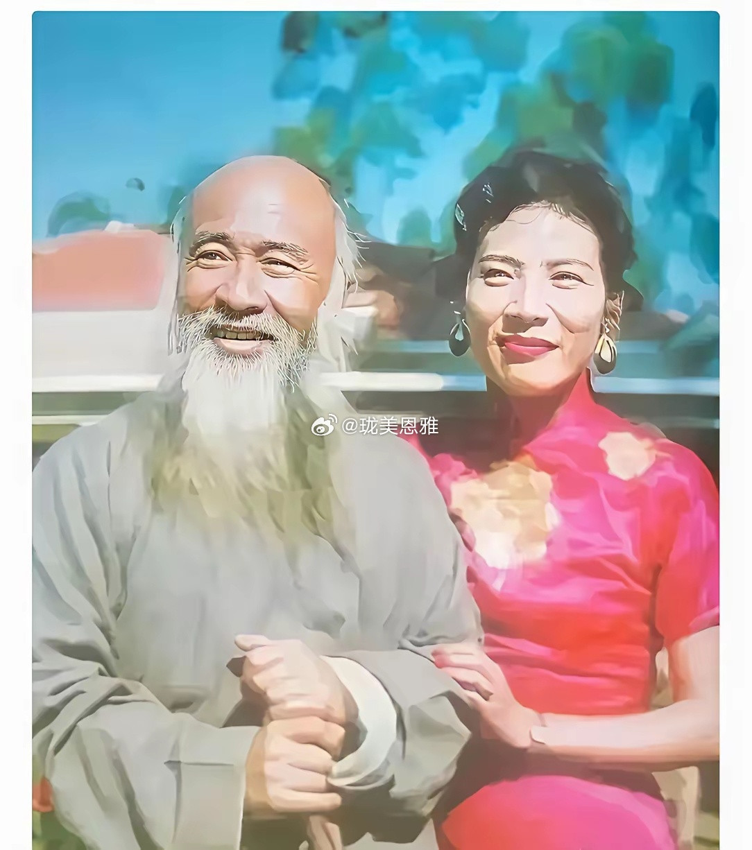 张大千和齐白石我总分不清图中这两位那个是齐白石？那个是张大千？​​​