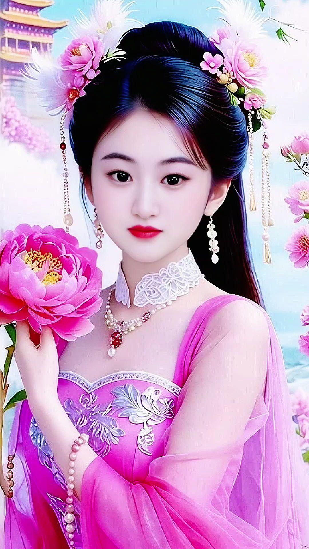 国风的美感汉服与牡丹花神仙子云想衣裳花想容国风古韵