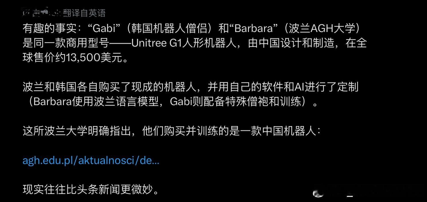 波兰大哥造谣：“中国人的机器人偷了我们波兰AGH大学的机器人芭芭拉！”我波兰语虽