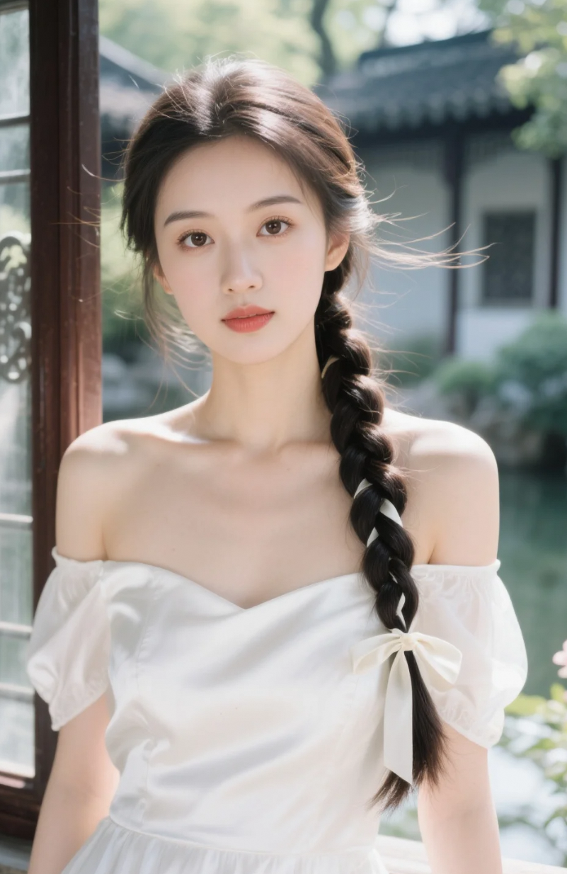窗前倩影，她的气质宛如古时佳人