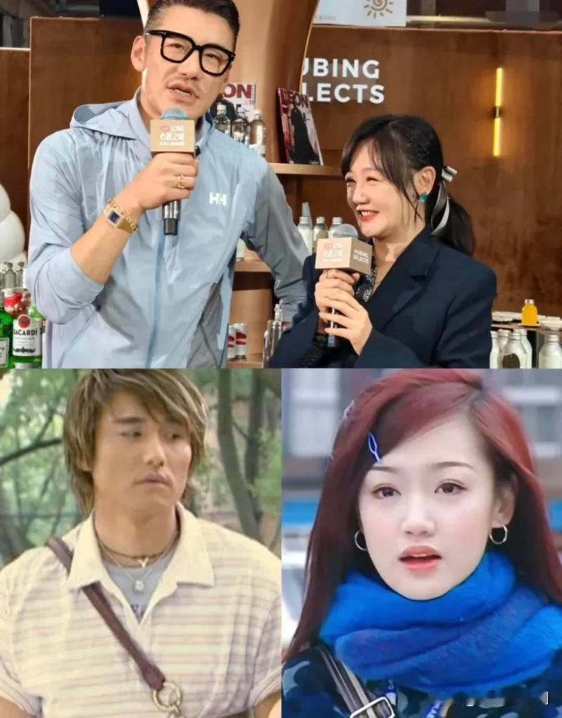 胡兵与薛家凝同框就让人感概岁月匆匆，他两曾一起在经典剧《红粉女郎》合作过。胡兵保