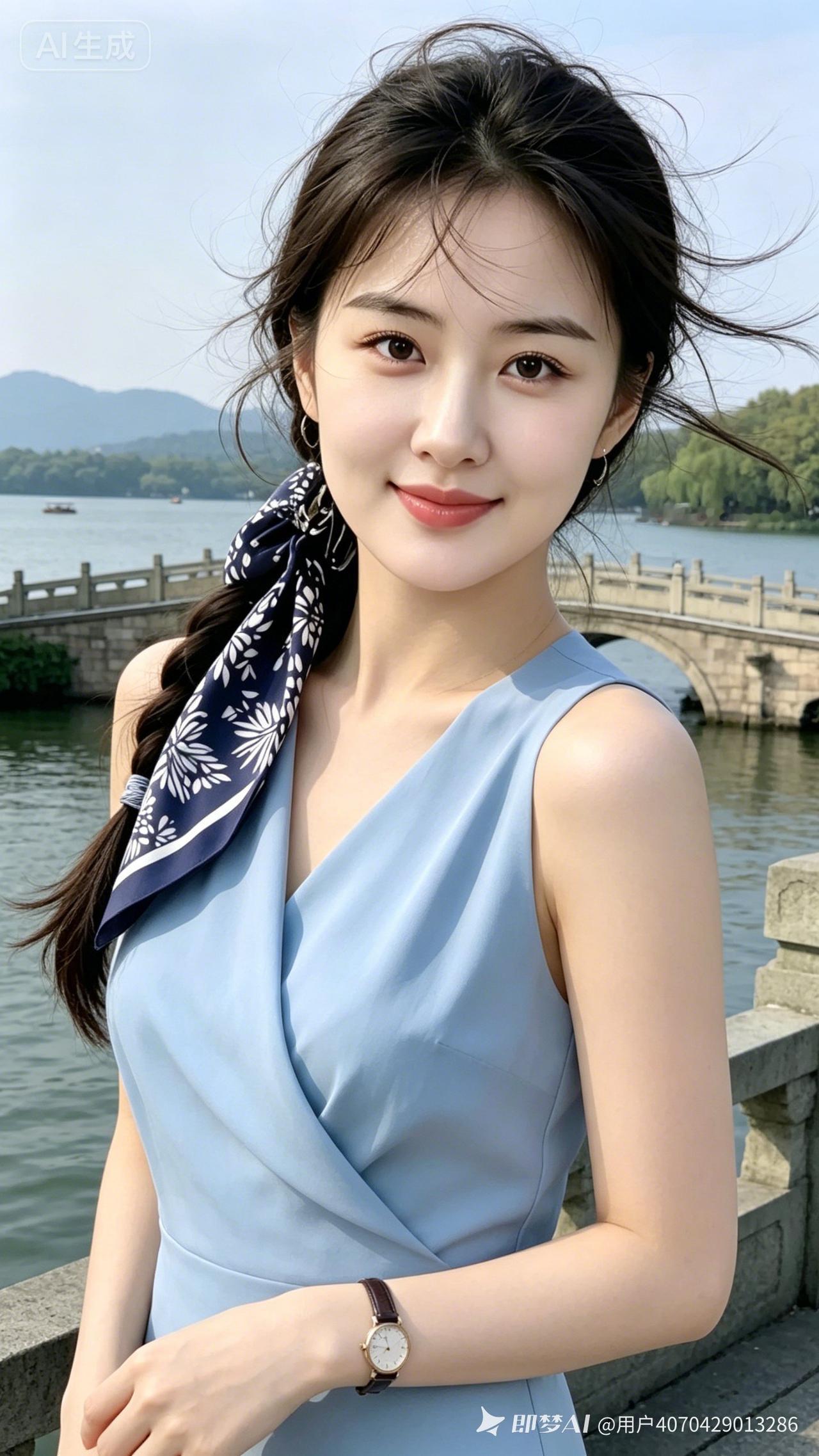 专业真人摄影写真照，头发有造型，凌乱有序，随风飘，嘴角上扬，大眼睛，双眼皮，长睫