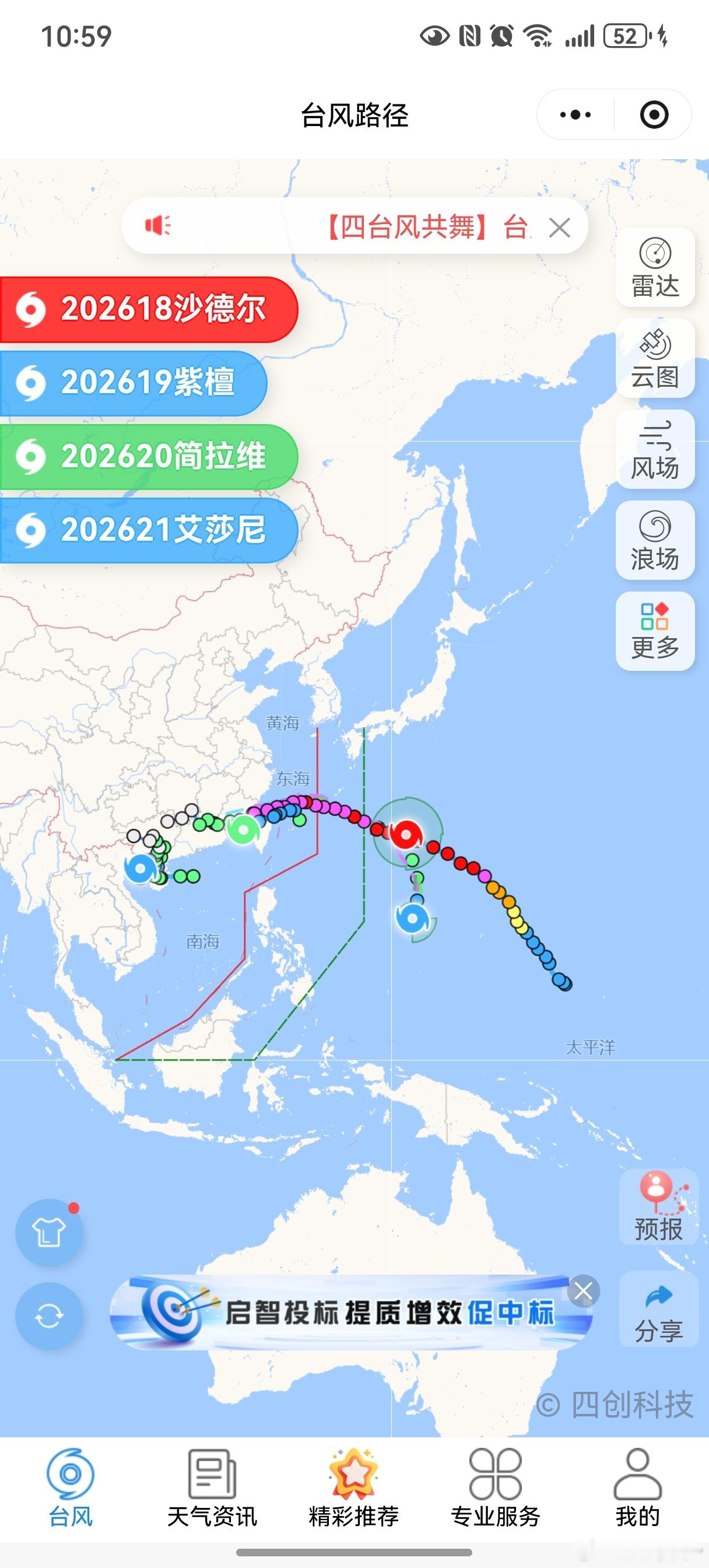 四台风共舞是什么场面🌀好家伙，太平洋上直接开“台风派对”了！沙德尔、紫檀、简