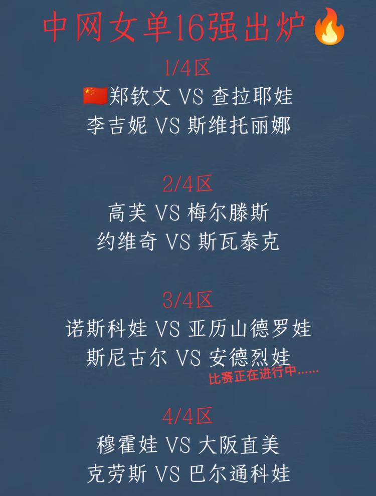 跟美网一样一样的！!郑钦文还是全村唯一的希望！！哈哈，如果今年中网不给郑钦文