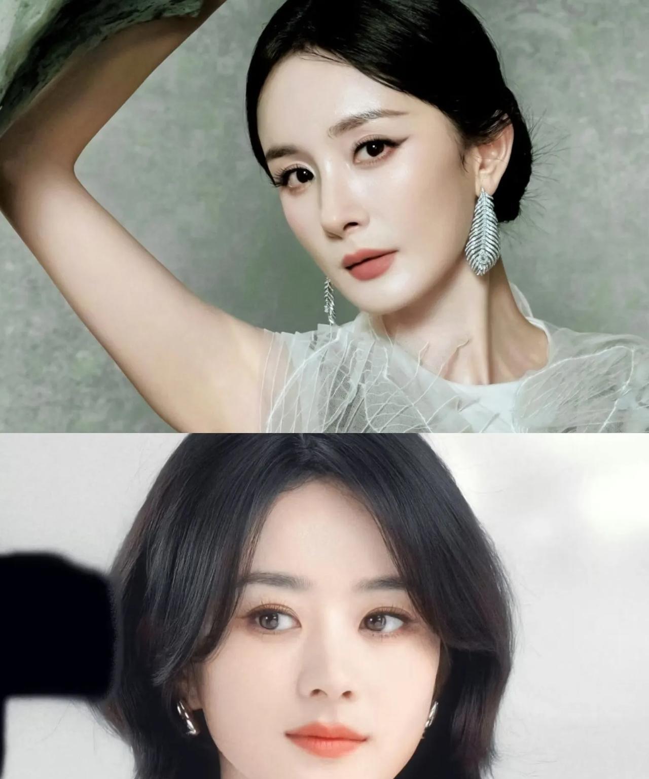 上面是38的杨幂下面是37的赵丽颖两人都演过农村人，唯一不同的是观众夸得更多