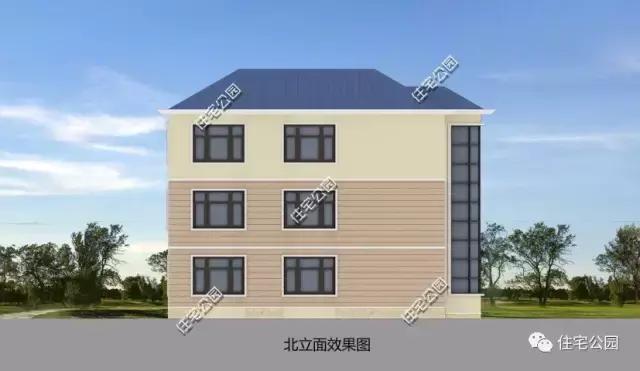 农村欧式别墅15x12米, 堂屋客厅,双厨房餐厅