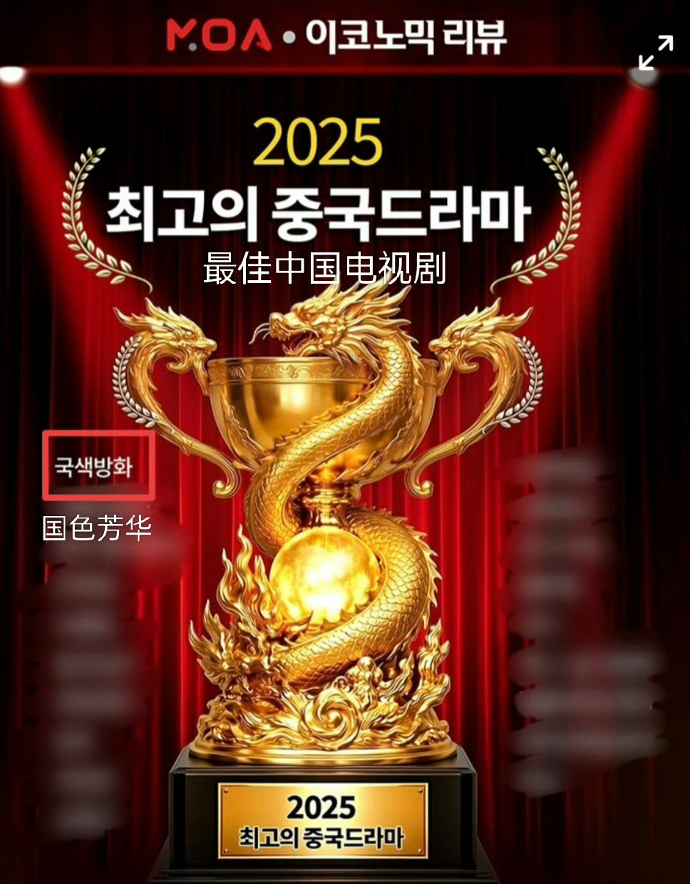 杨紫国色芳华年度大丰收杨紫获最佳女主角恭喜杨紫凭借《国色芳华》获2025韩国MO