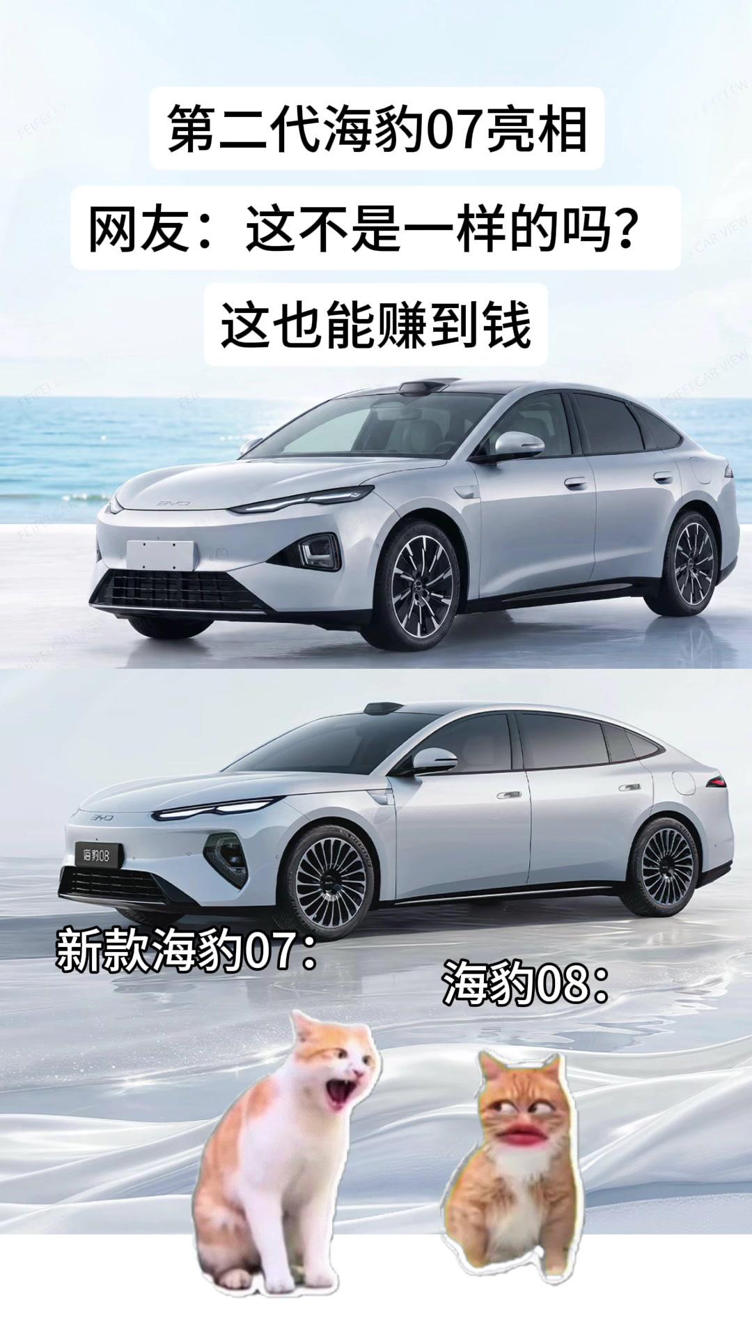 海豹07和海豹08外观这么像？💬新款海豹07正式亮相，外观设计和海豹08的相似度超高，第一眼差点认