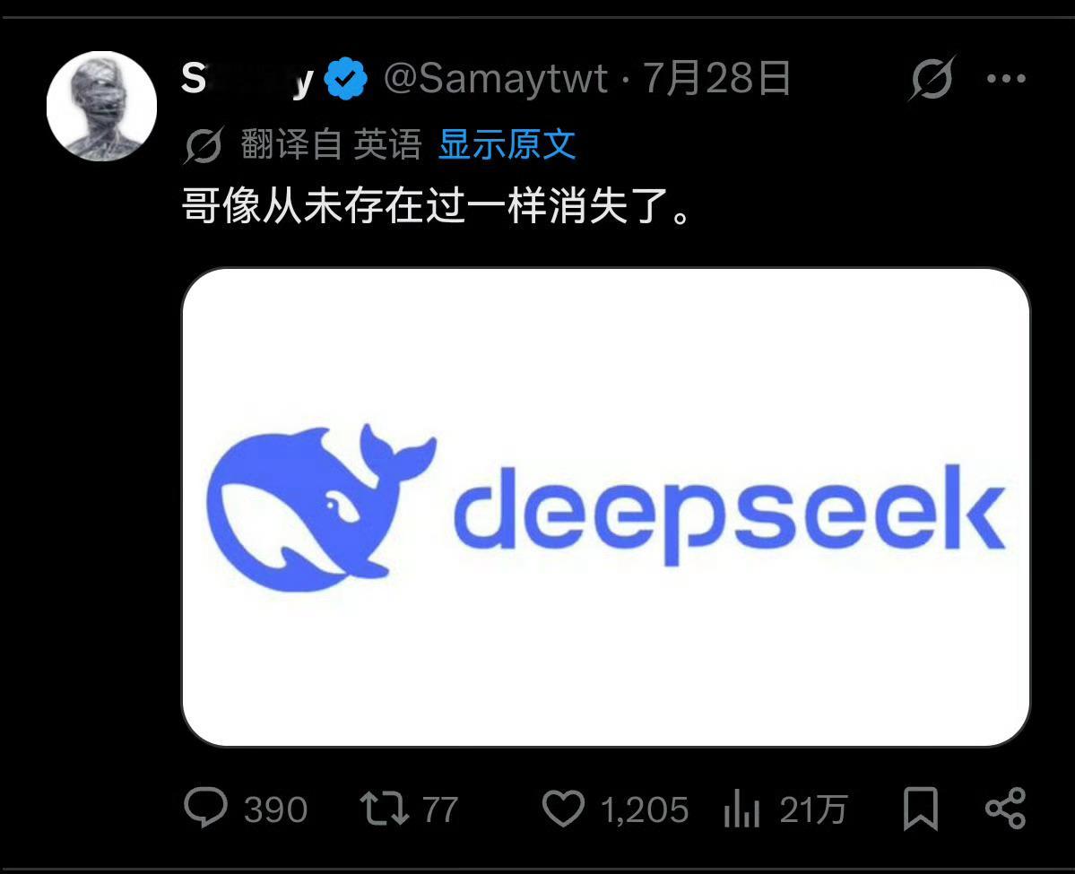 deepseek登顶全球第一DeepSeek要么一直闭嘴一句话都不说要么一出场