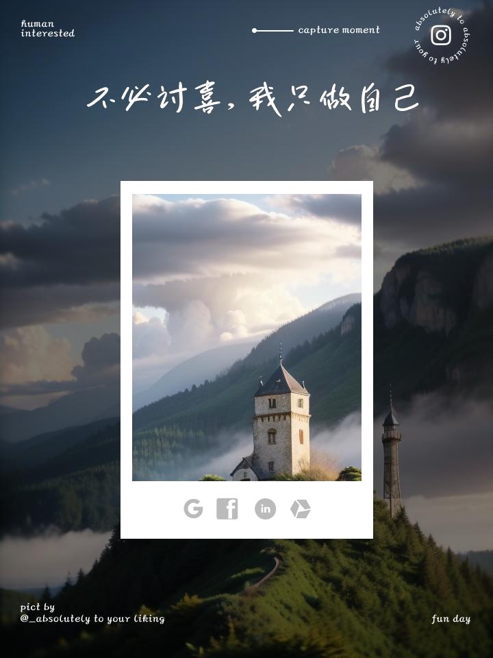 做人，就要学我做自己我永远欣赏自己，欣赏这个敢闯敢拼的我，也懂得在必