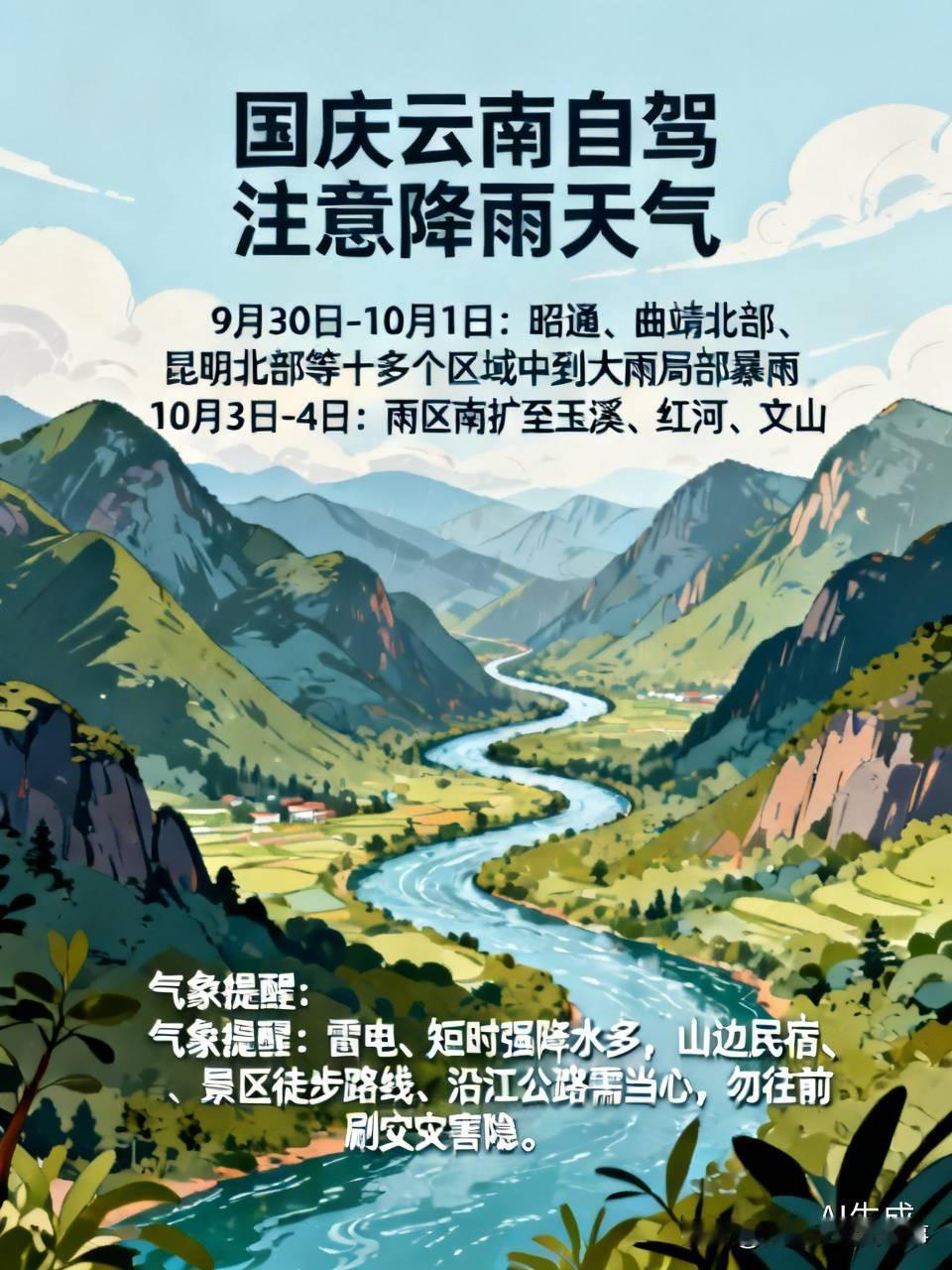 🚗打算国庆在云南自驾、逛景区的朋友真的要提前改改行程了。本周直接撞上两轮明显