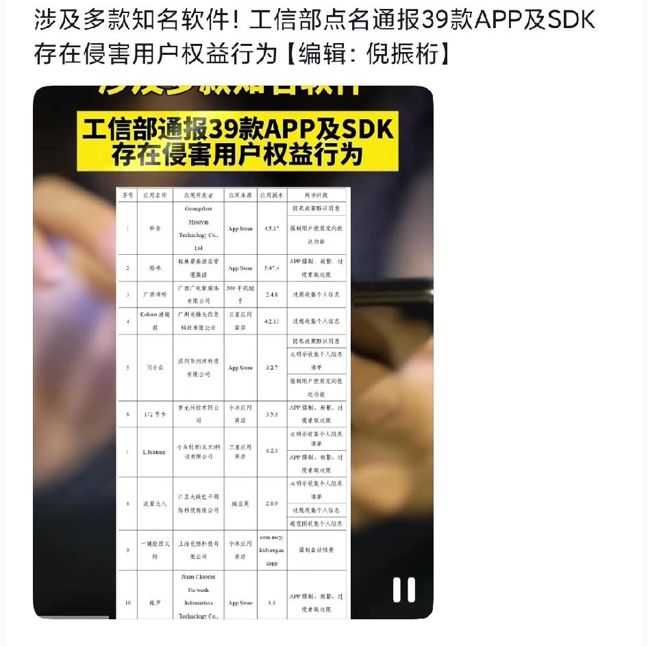 手机里这些APP别犹豫赶紧卸载！工信部最新点名批评39款违规软件，你手机里是不是