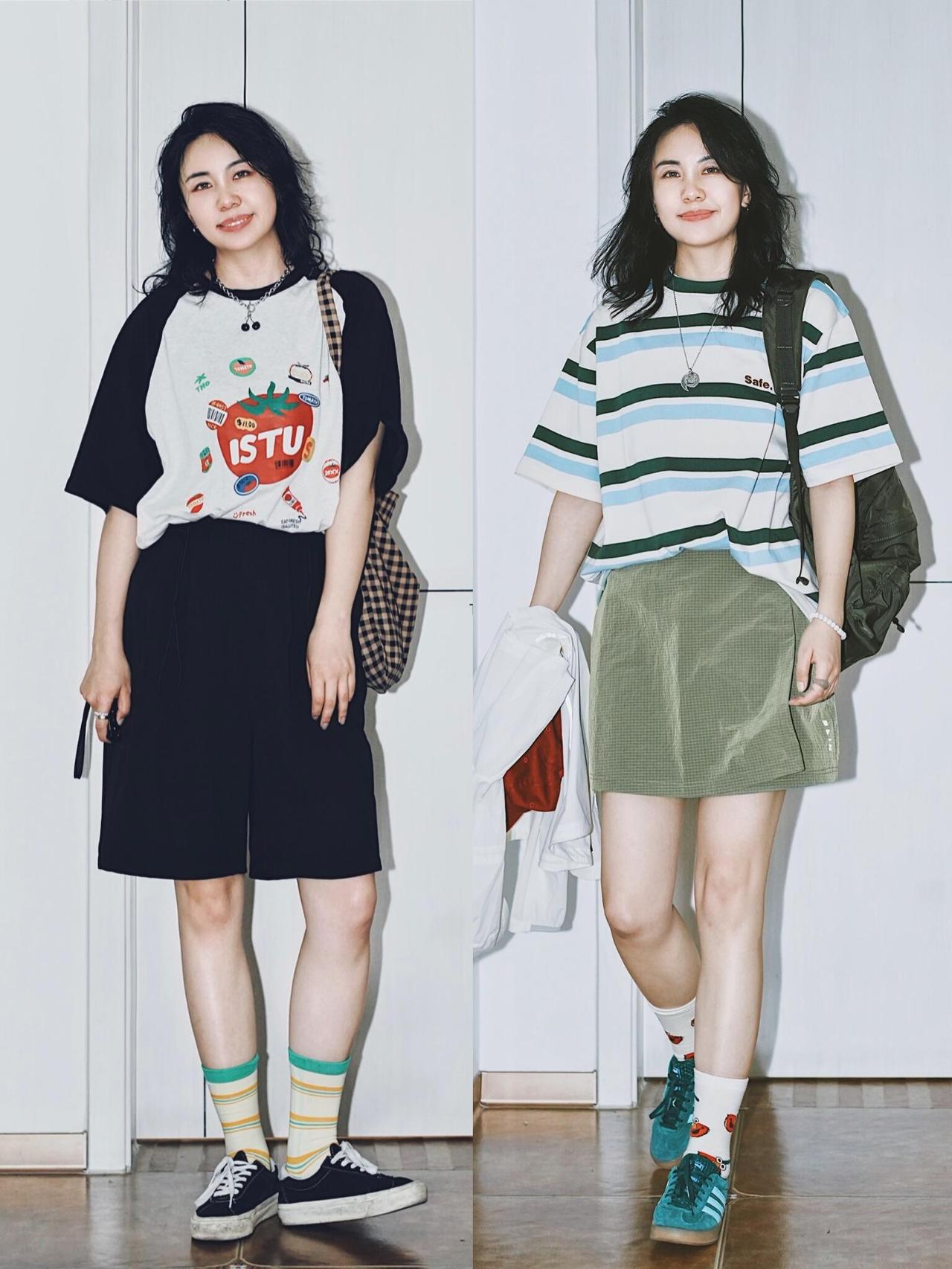 谁说T恤穿不出时尚感？这些全是教科书模板！非常喜欢这个博主的穿衣风格！她的T恤