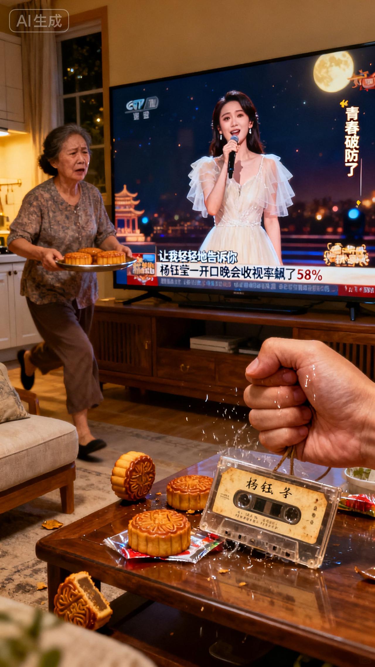 中秋晚会杨钰莹一开口，我妈举着月饼哭了：这歌声把我拉回19岁那年中秋晚上我