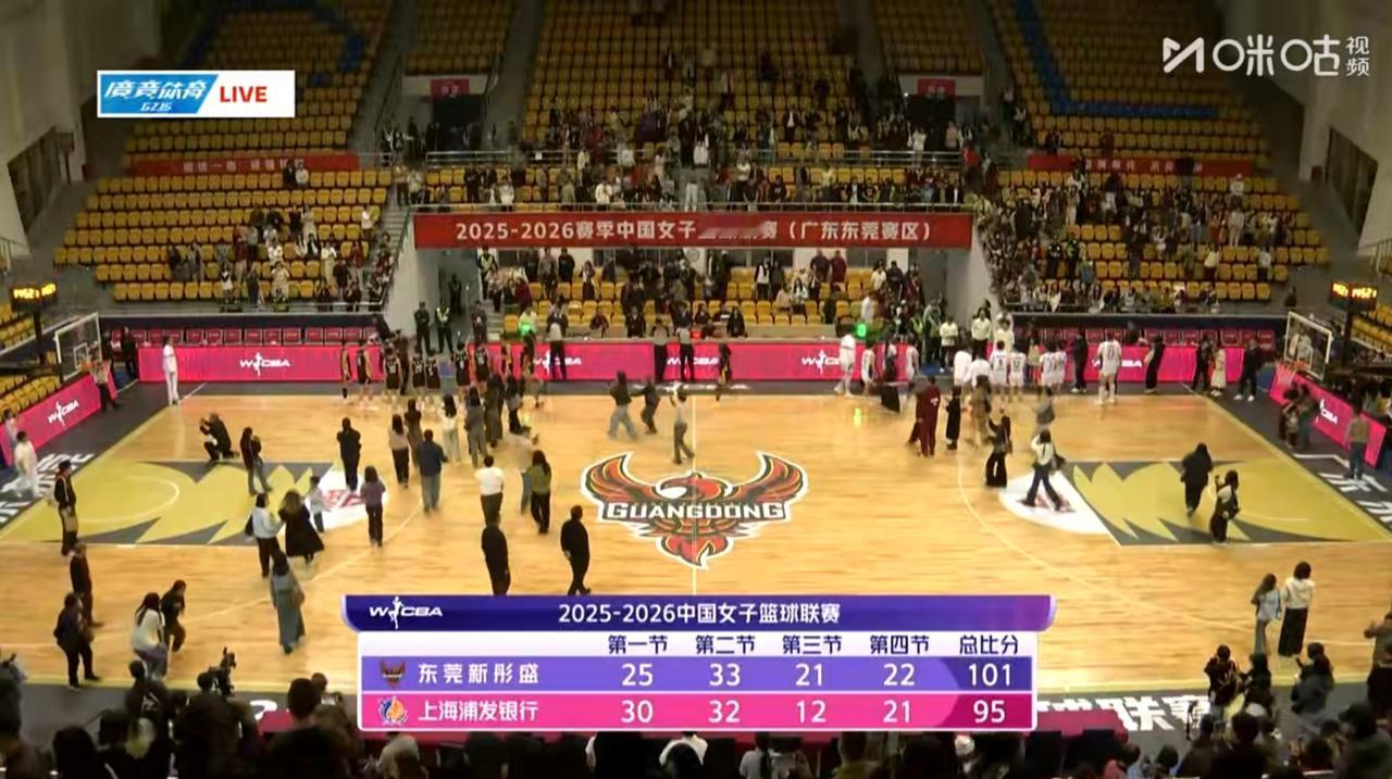 WCBA的一场常规赛，广东女篮以微弱的优势，赢下了上海女篮，今年的上海女篮