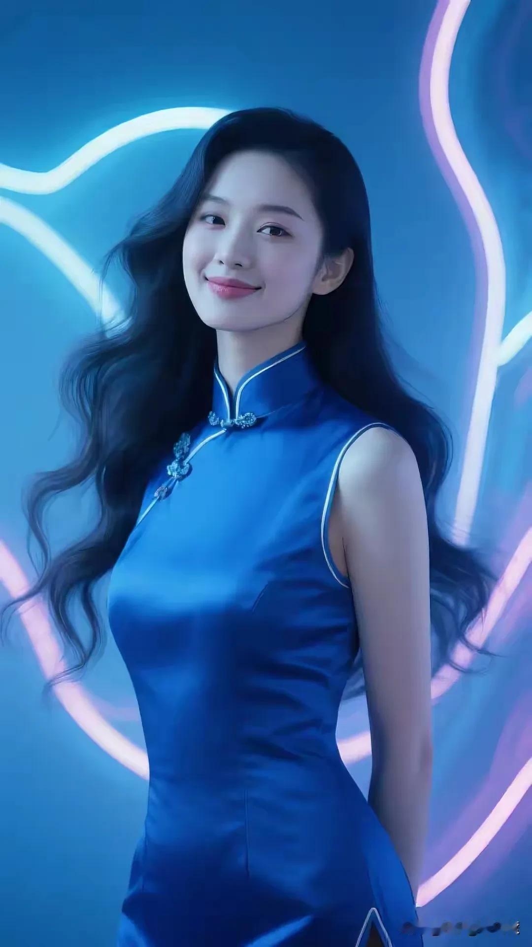 中国旗袍样式多精美蓝调真不错云鬓飘飘花眼影容颜绝世韵倾城