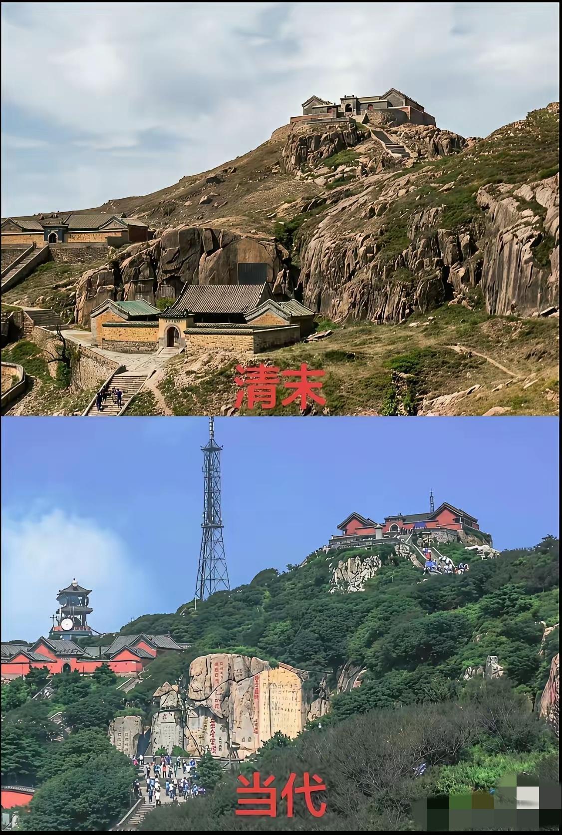 分享一张相册里随手拍的天空清末和现在，同一地点，不同的在什么地方呢？