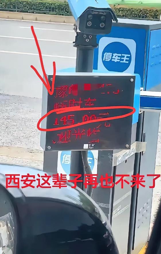 5月2日，西安一停车场出口，计时器显示"28小时46分35秒，145元"。河南游