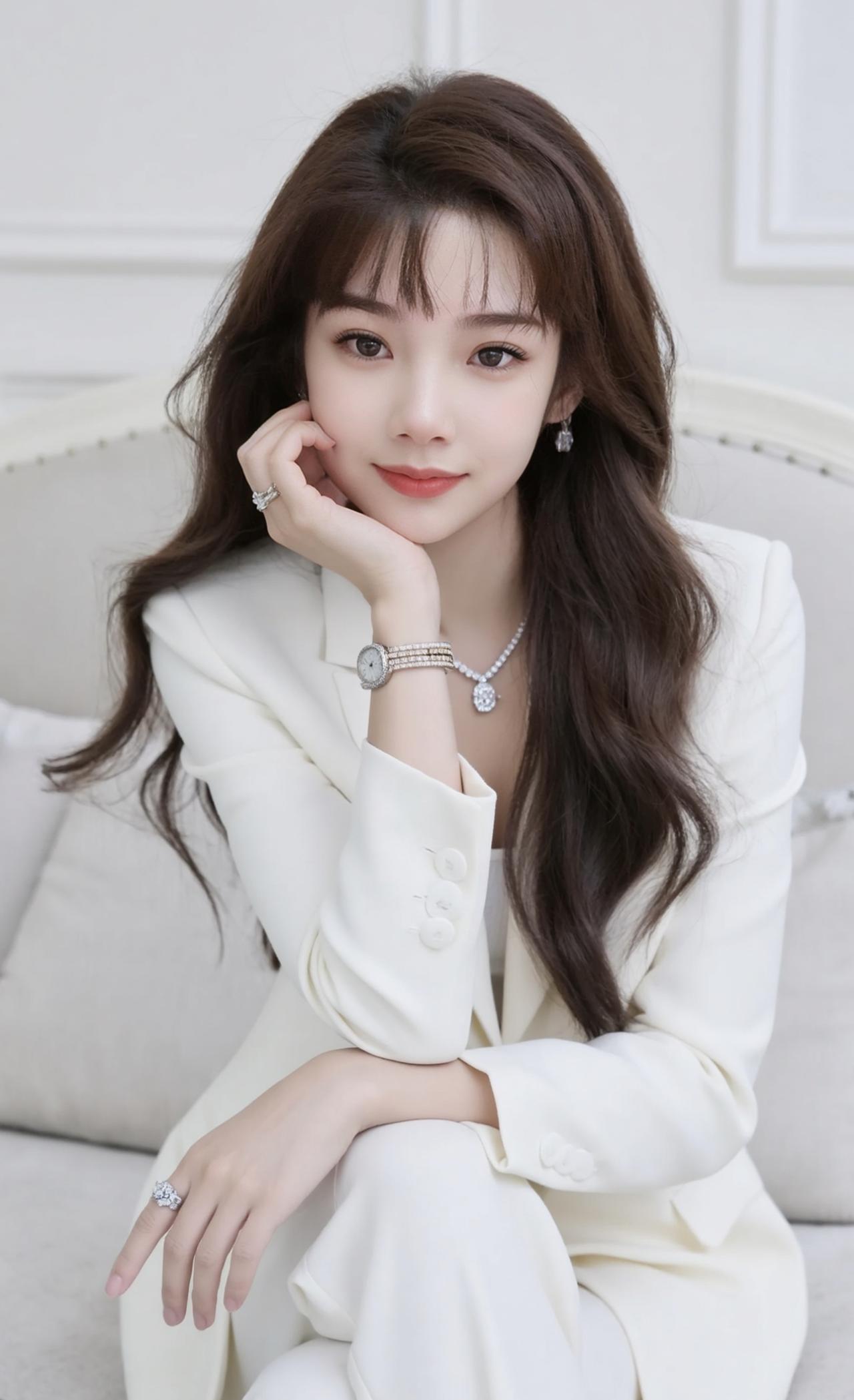 玉人倚坐，笑语如花。