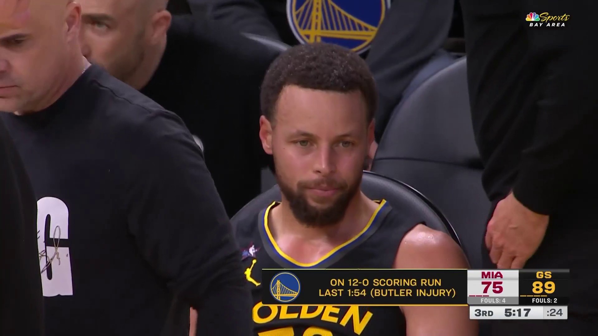 勇士队官方宣布，吉米·巴特勒因右膝伤势将缺席比赛。他曾于2018年遭遇同一膝盖的