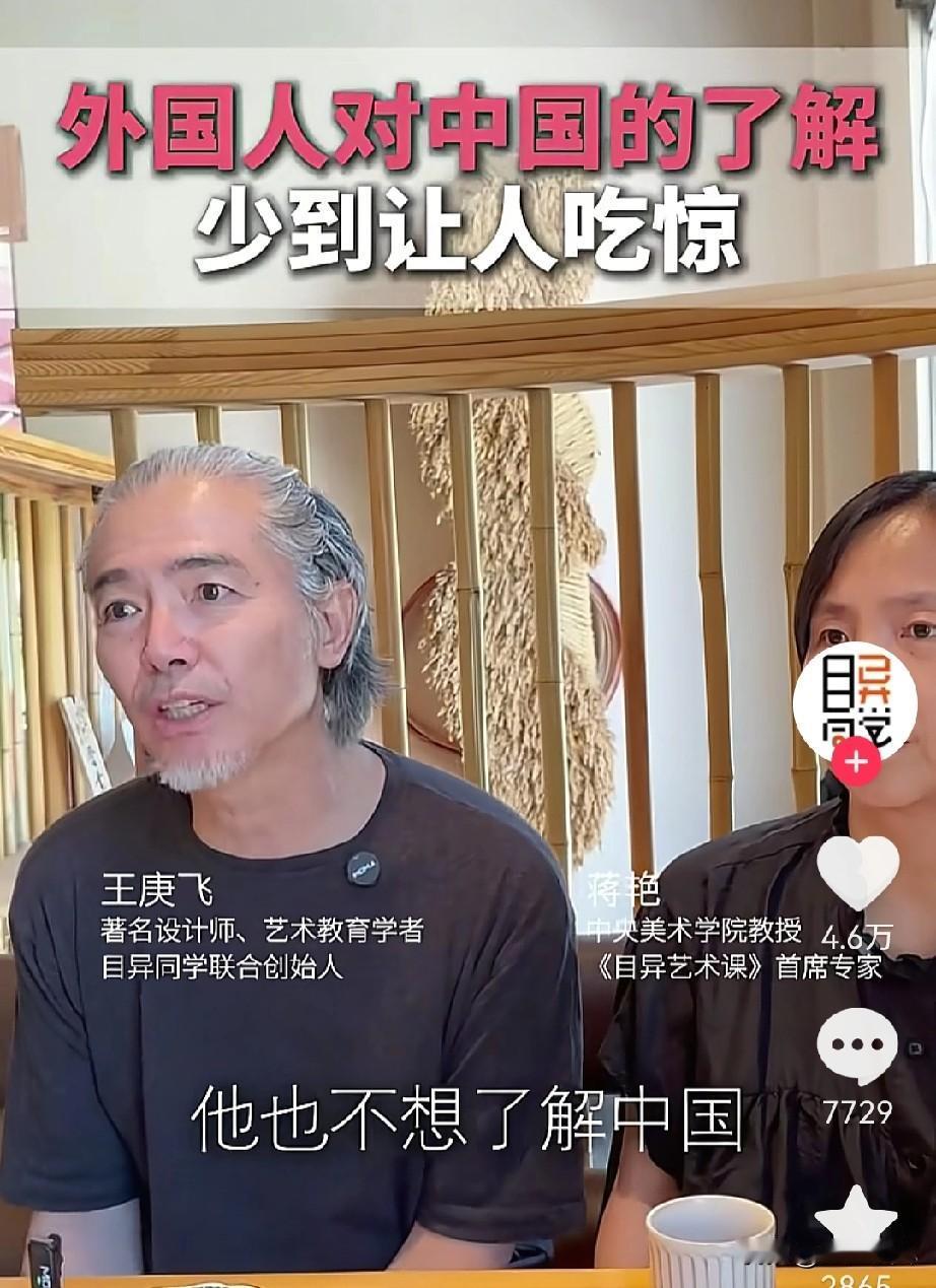 中央美院的蒋燕教授说过这么一段话：“你以为外国人都像中国人这样愿意拥抱世界吗？根