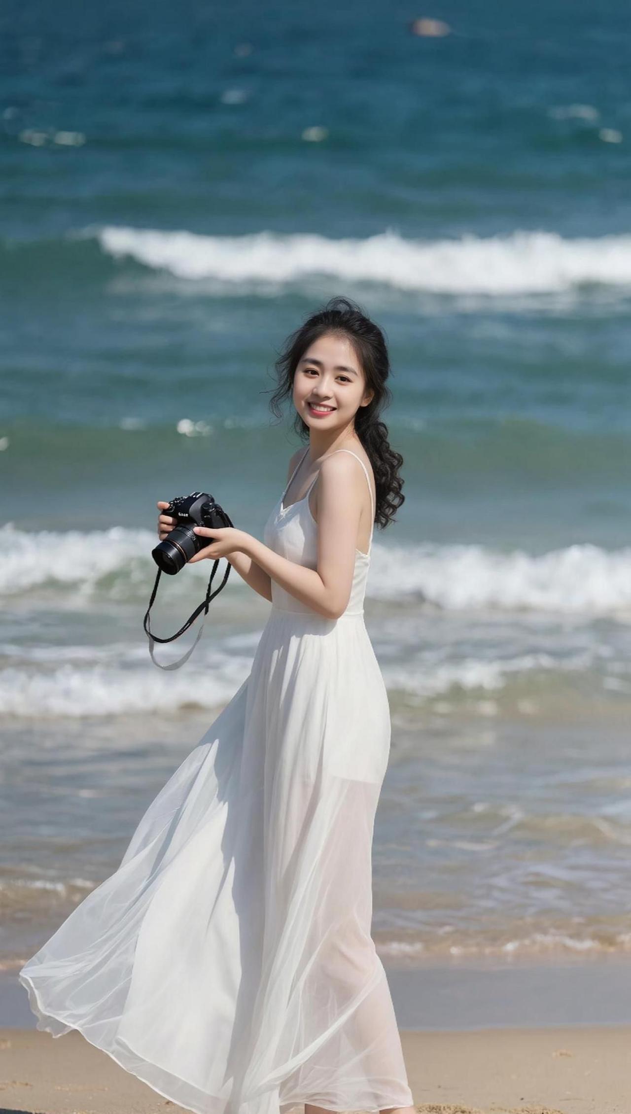 AI海滨清新写真随变ai随便玩