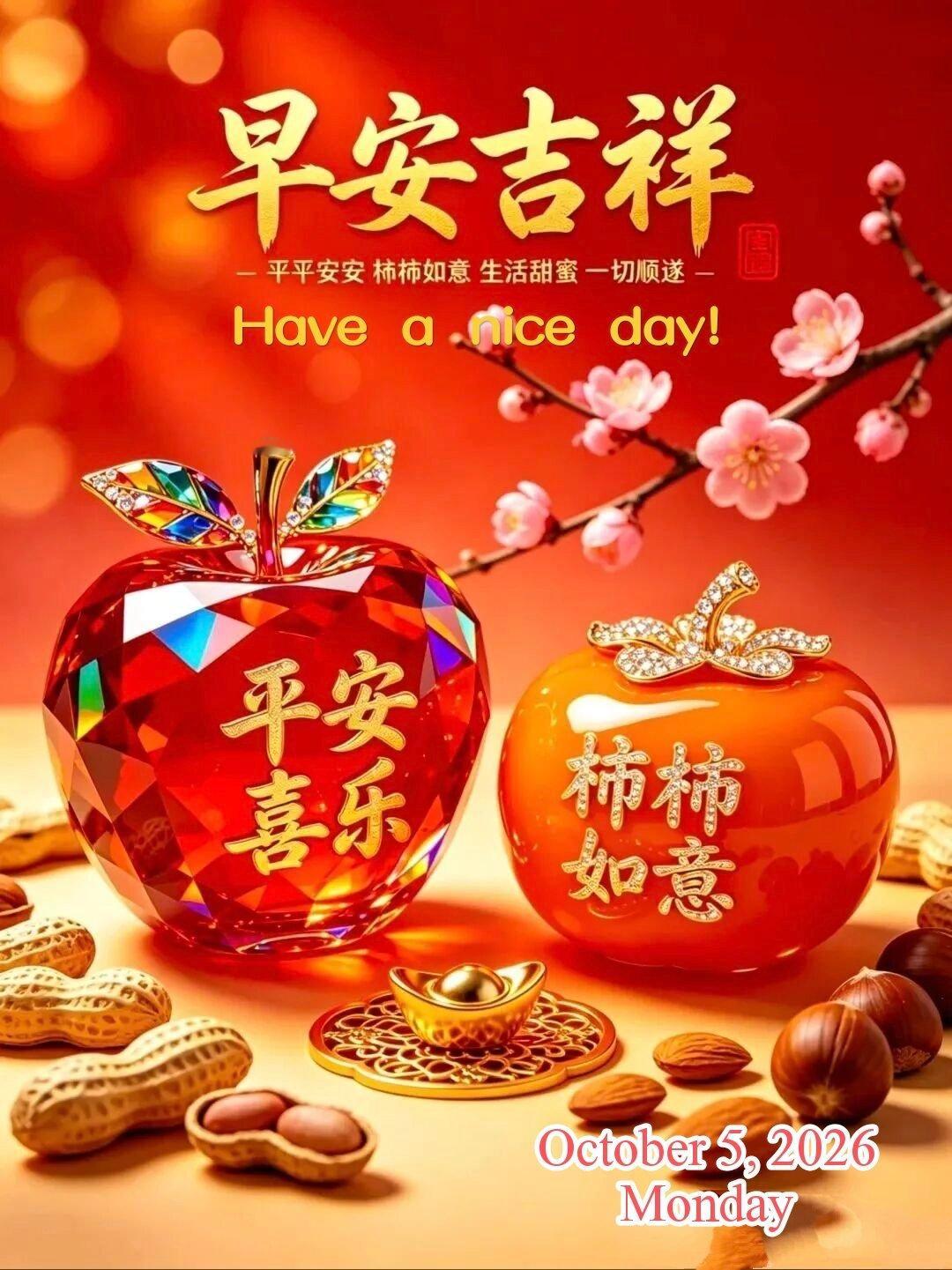 💞²º²⁶/10.5.八月廿五💕🌺周一吉祥,惬意顺遂🌸✍🏻晨光里，潇