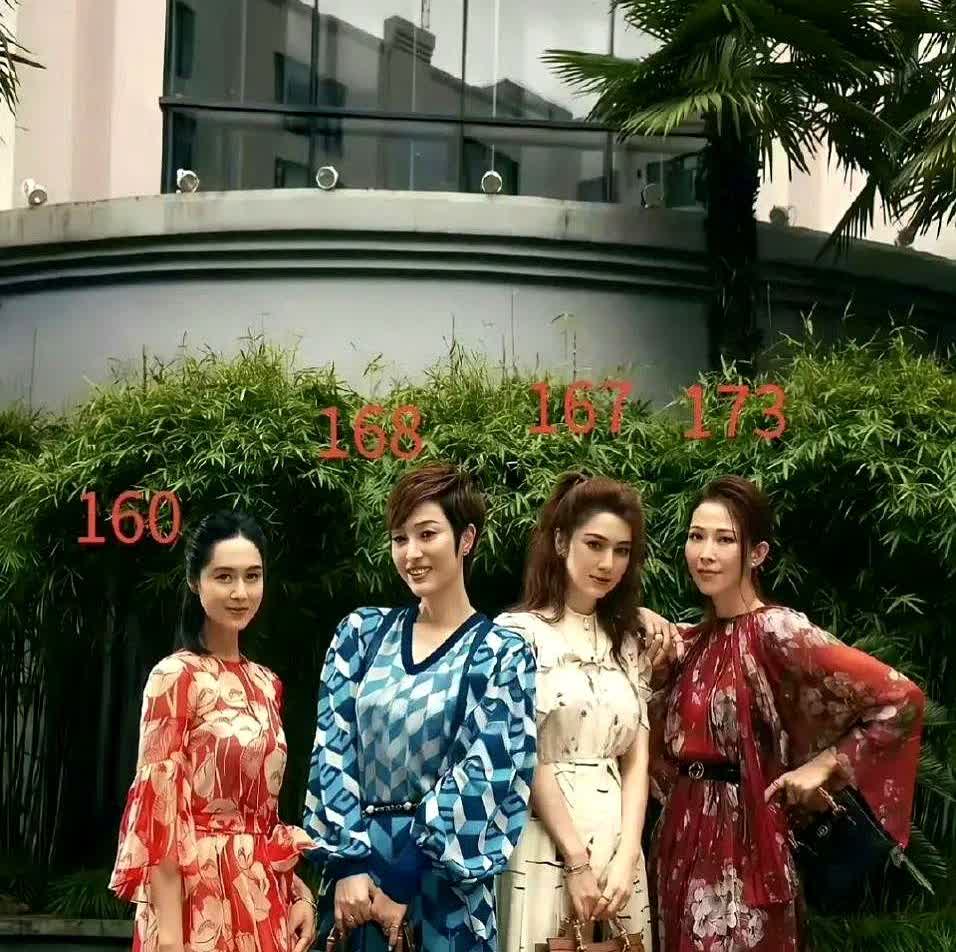 按说这四大女星中，个人感觉朱茵是长得最好看的，但朱茵是四人中最矮的，这样，身高1