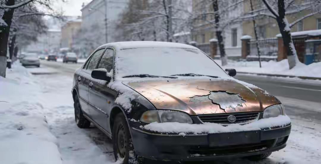东北寒冬太硬核！车停户外一夜车漆竟被冻脱落最近东北寒潮一到，可把不少车主愁坏