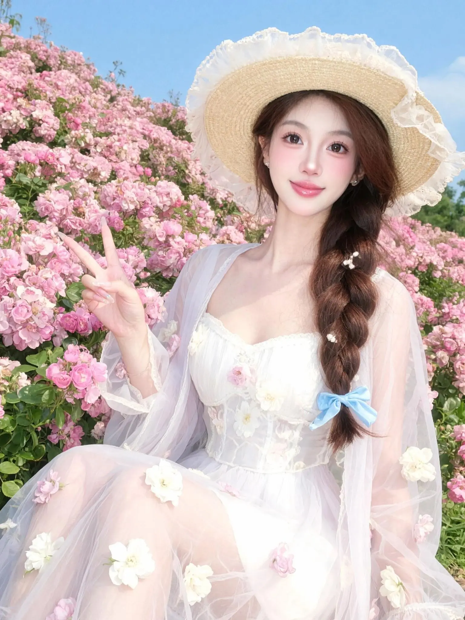 AI花海仙女写真 随变ai随便玩 花海拍照 可甜可仙 小清新治愈系